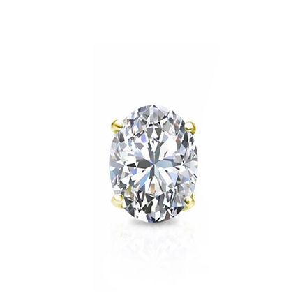 Natural Diamond Single Stud Earring Oval 0.38 ct. tw. (G-H, VS1-VS2) 14K Yellow Gold 4-Prong Basket