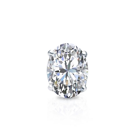 Natural Diamond Single Stud Earring Oval 0.50 ct. tw. (I-J, I1-I2) Platinum 4-Prong Basket