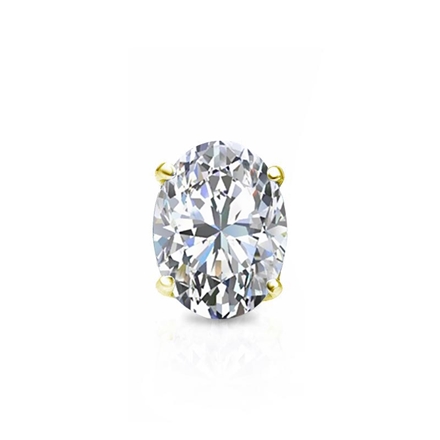 Natural Diamond Single Stud Earring Oval 0.50 ct. tw. (G-H, VS1-VS2) 14K Yellow Gold 4-Prong Basket