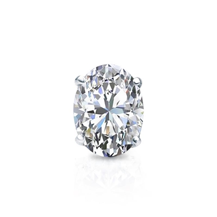 Natural Diamond Single Stud Earring Oval 0.75 ct. tw. (I-J, I1-I2) Platinum 4-Prong Basket