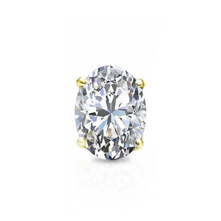 Natural Diamond Single Stud Earring Oval 0.75 ct. tw. (I-J, I1-I2) 14K Yellow Gold 4-Prong Basket