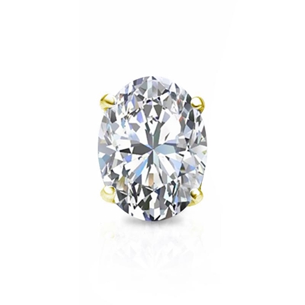 Natural Diamond Single Stud Earring Oval 1.50 ct. tw. (H-I, SI1-SI2) 18k Yellow Gold 4-Prong Basket