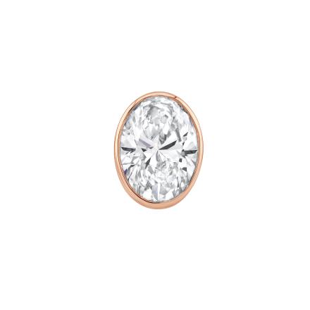 Lab Grown Diamond Single Stud Earring Oval 4.00ct. tw. (D, VVS) 14k Rose Gold Bezel