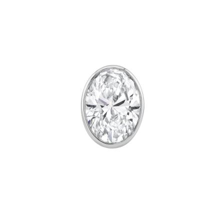 Lab Grown Diamond Single Stud Earring Oval 4.00ct. tw. (F, VS) 18k White Gold Bezel