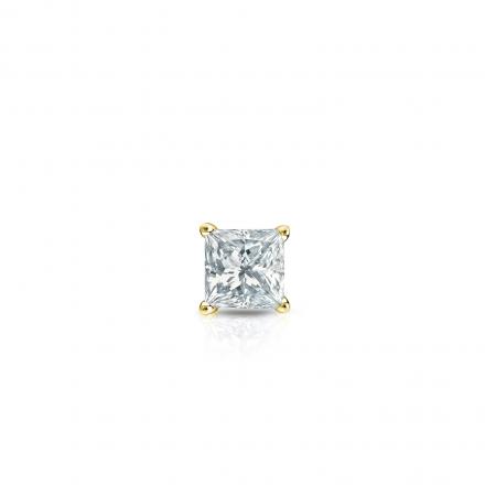 Natural Diamond Single Stud Earring Princess 0.13 ct. tw. (H-I, SI1-SI2) 14k Yellow Gold 4-Prong Basket