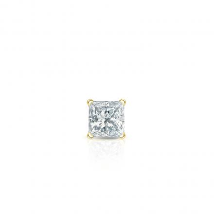 Natural Diamond Single Stud Earring Princess 0.13 ct. tw. (I-J, I1) 14k Yellow Gold 4-Prong Martini