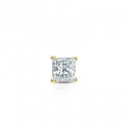Natural Diamond Single Stud Earring Princess 0.17 ct. tw. (G-H, VS2) 18k Yellow Gold 4-Prong Basket