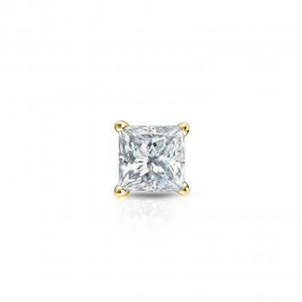Natural Diamond Single Stud Earring Princess 0.20 ct. tw. (H-I, SI2) 18k Yellow Gold 4-Prong Basket