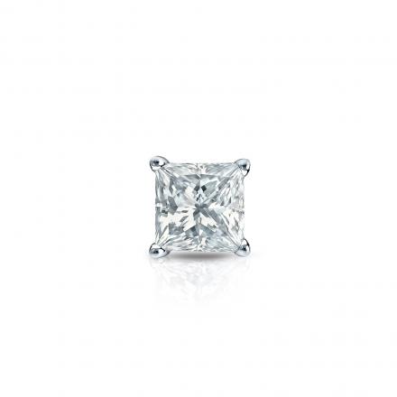 Natural Diamond Single Stud Earring Princess 0.25 ct. tw. (I-J, I1) 18k White Gold 4-Prong Basket