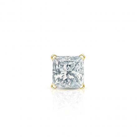 Natural Diamond Single Stud Earring Princess 0.25 ct. tw. (G-H, SI1) 18k Yellow Gold 4-Prong Martini
