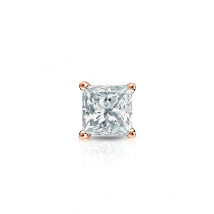 Natural Diamond Single Stud Earring Princess 0.31 ct. tw. (I-J, I1) 14k Rose Gold 4-Prong Basket