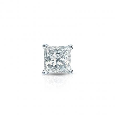 Natural Diamond Single Stud Earring Princess 0.31 ct. tw. (H-I, SI1-SI2) 14k White Gold 4-Prong Basket