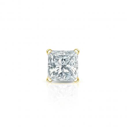 Natural Diamond Single Stud Earring Princess 0.31 ct. tw. (G-H, VS1-VS2) 14k Yellow Gold 4-Prong Martini