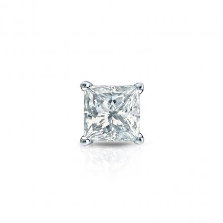 Natural Diamond Single Stud Earring Princess 0.38 ct. tw. (I-J, I1) 14k White Gold 4-Prong Basket