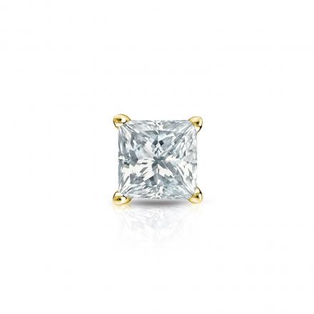 Natural Diamond Single Stud Earring Princess 0.38 ct. tw. (H-I, SI2) 18k Yellow Gold 4-Prong Basket