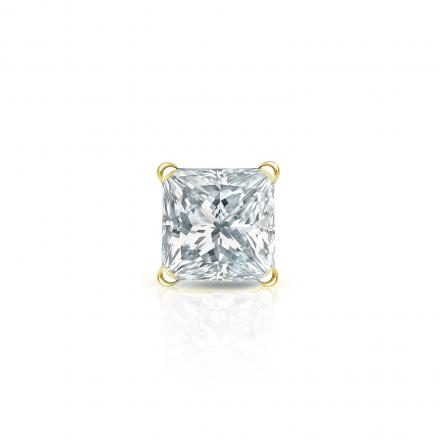 Natural Diamond Single Stud Earring Princess 0.38 ct. tw. (G-H, VS2) 14k Yellow Gold 4-Prong Martini