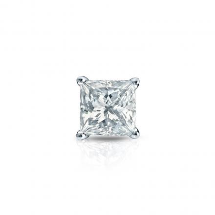 Natural Diamond Single Stud Earring Princess 0.50 ct. tw. (I-J, I1-I2) 14k White Gold 4-Prong Basket