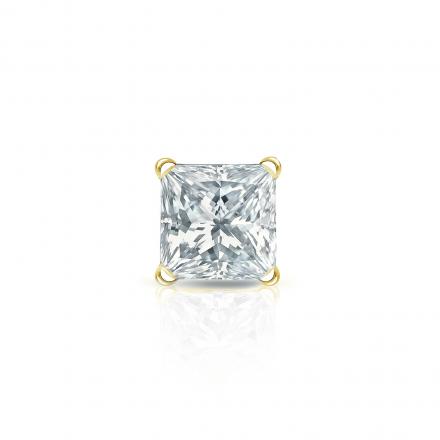 Natural Diamond Single Stud Earring Princess 0.50 ct. tw. (H-I, SI1-SI2) 18k Yellow Gold 4-Prong Martini