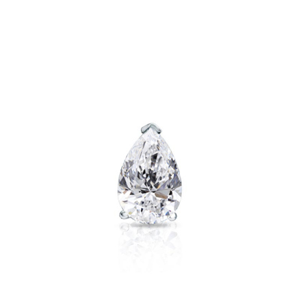 Natural Diamond Single Stud Earring Pear 0.25 ct. tw. (I-J, I1-I2) 18k White Gold V-End Prong