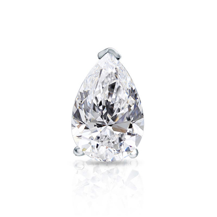 Natural Diamond Single Stud Earring Pear 1.50 ct. tw. (H-I, SI1-SI2) 18k White Gold V-End Prong
