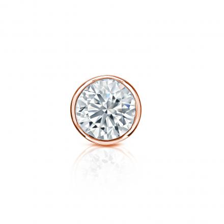 IGI Certified Round Lab Grown Diamond Single Stud Earring in 14k Rose Gold  Bezel