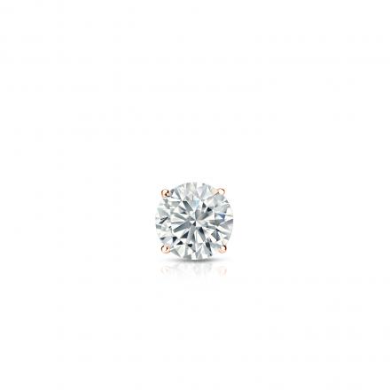Natural Diamond Single Stud Earring Round 0.13 ct. tw. (H-I, SI1-SI2) 14k Rose Gold 4-Prong Basket