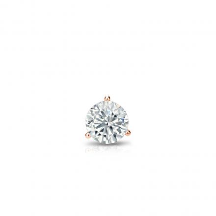Natural Diamond Single Stud Earring Round 0.13 ct. tw. (I-J, I1) 14k Rose Gold 3-Prong Martini