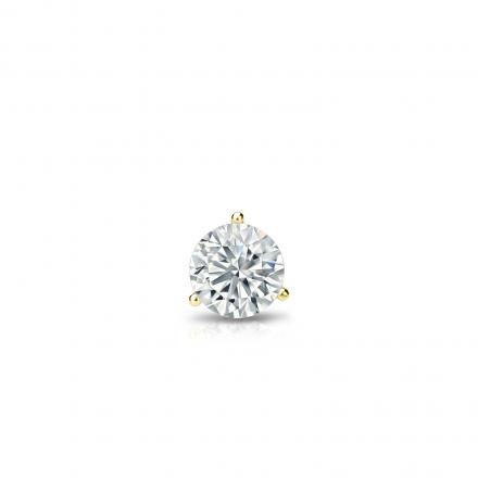 Natural Diamond Single Stud Earring Round 0.13 ct. tw. (J-K, I2) 18k Yellow Gold 3-Prong Martini