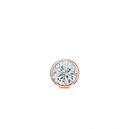 Natural Diamond Single Stud Earring Round 0.13 ct. tw. (G-H, SI1) 14k Rose Gold Bezel