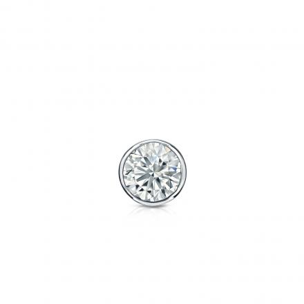 Natural Diamond Single Stud Earring Round 0.13 ct. tw. (G-H, SI1) 18k White Gold Bezel