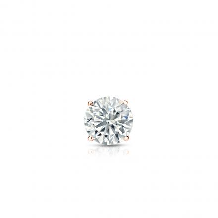 Natural Diamond Single Stud Earring Round 0.17 ct. tw. (H-I, SI1-SI2) 14k Rose Gold 4-Prong Basket
