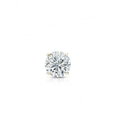 Natural Diamond Single Stud Earring Round 0.17 ct. tw. (G-H, SI1) 14k Yellow Gold 4-Prong Basket