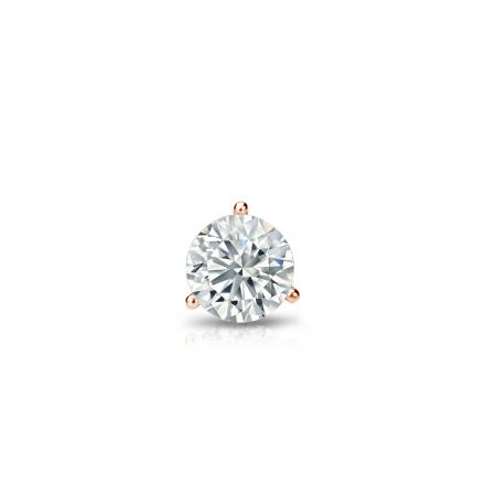 Natural Diamond Single Stud Earring Round 0.17 ct. tw. (G-H, SI2) 14k Rose Gold 3-Prong Martini