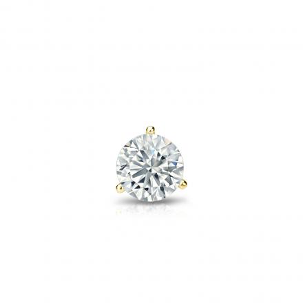 Natural Diamond Single Stud Earring Round 0.17 ct. tw. (G-H, SI1) 14k Yellow Gold 3-Prong Martini