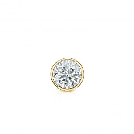 Natural Diamond Single Stud Earring Round 0.17 ct. tw. (H-I, SI1-SI2) 18k Yellow Gold Bezel