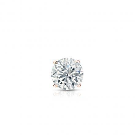 Natural Diamond Single Stud Earring Round 0.20 ct. tw. (H-I, SI1-SI2) 14k Rose Gold 4-Prong Basket