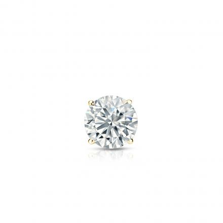 Natural Diamond Single Stud Earring Round 0.20 ct. tw. (G-H, SI2) 18k Yellow Gold 4-Prong Basket