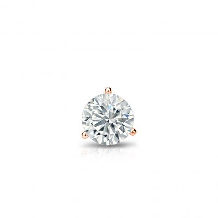Natural Diamond Single Stud Earring Round 0.20 ct. tw. (G-H, SI2) 14k Rose Gold 3-Prong Martini