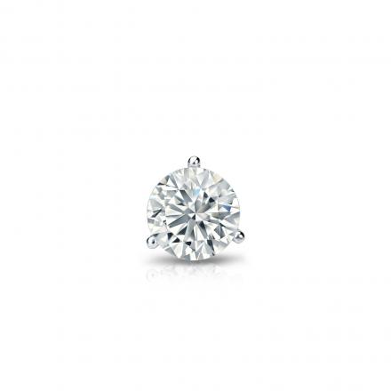 Natural Diamond Single Stud Earring Round 0.20 ct. tw. (G-H, SI1) 18k White Gold 3-Prong Martini