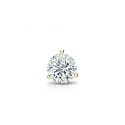 Natural Diamond Single Stud Earring Round 0.20 ct. tw. (G-H, SI2) 18k Yellow Gold 3-Prong Martini