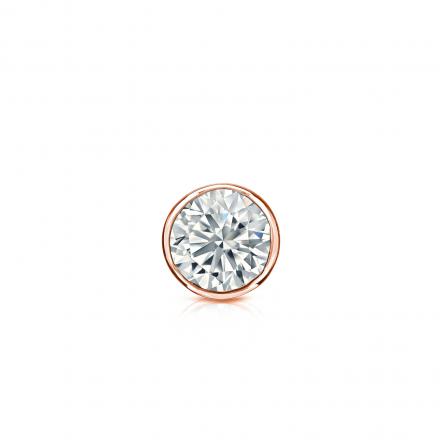 Natural Diamond Single Stud Earring Round 0.20 ct. tw. (G-H, VS2) 14k Rose Gold Bezel