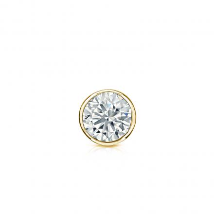 Natural Diamond Single Stud Earring Round 0.20 ct. tw. (G-H, VS2) 18k Yellow Gold Bezel
