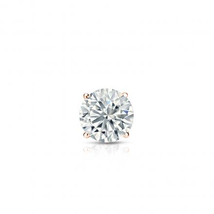 Natural Diamond Single Stud Earring Round 0.25 ct. tw. (G-H, VS1-VS2) 14k Rose Gold 4-Prong Basket
