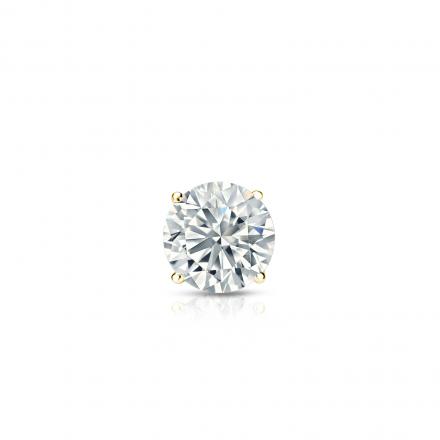 Natural Diamond Single Stud Earring Round 0.25 ct. tw. (G-H, SI1) 14k Yellow Gold 4-Prong Basket