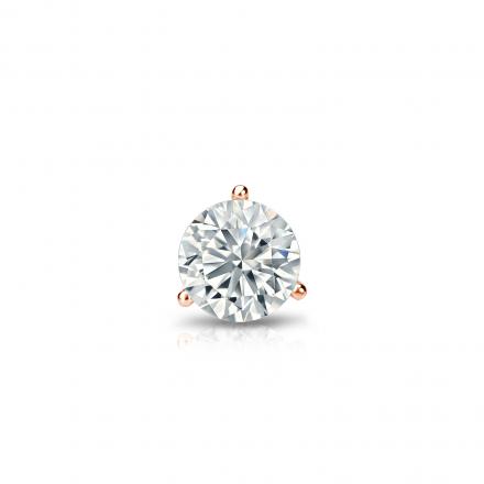 Natural Diamond Single Stud Earring Round 0.25 ct. tw. (G-H, SI1) 14k Rose Gold 3-Prong Martini