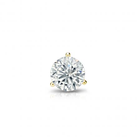 Natural Diamond Single Stud Earring Round 0.25 ct. tw. (G-H, SI1) 14k Yellow Gold 3-Prong Martini