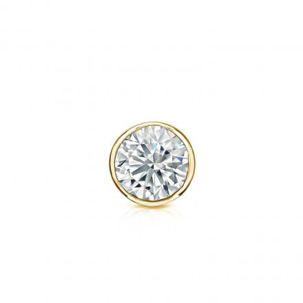 Natural Diamond Single Stud Earring Round 0.25 ct. tw. (G-H, SI1) 18k Yellow Gold Bezel
