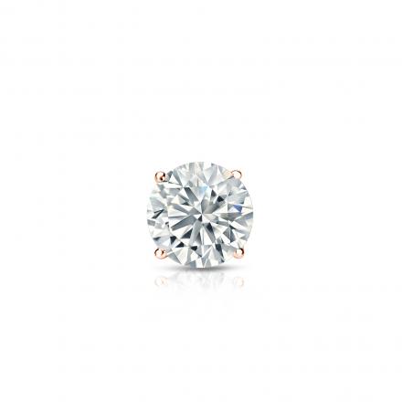 Natural Diamond Single Stud Earring Round 0.31 ct. tw. (G-H, SI1) 14k Rose Gold 4-Prong Basket