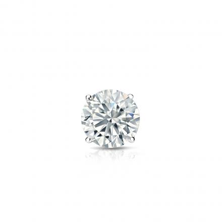 Natural Diamond Single Stud Earring Round 0.31 ct. tw. (H-I, SI1-SI2) 18k White Gold 4-Prong Basket