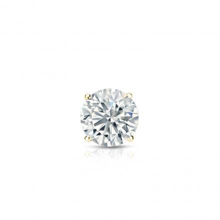 Natural Diamond Single Stud Earring Round 0.31 ct. tw. (H-I, SI1-SI2) 18k Yellow Gold 4-Prong Basket